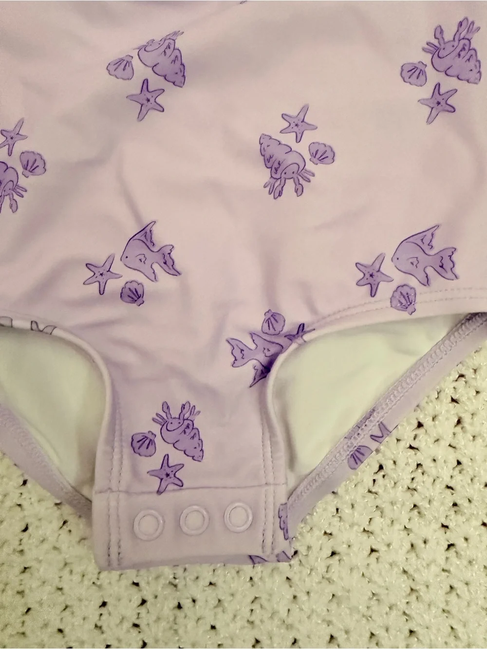 Carter's Lilac Ocean theme Long-Sleeve One-Piece Swimsuit
